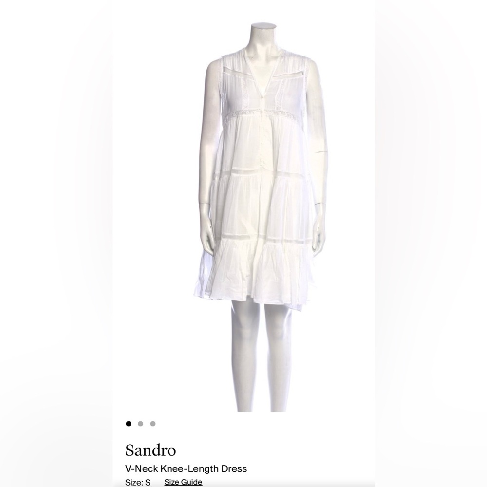 Sandro V-Neck White Sheer Coverup Dress